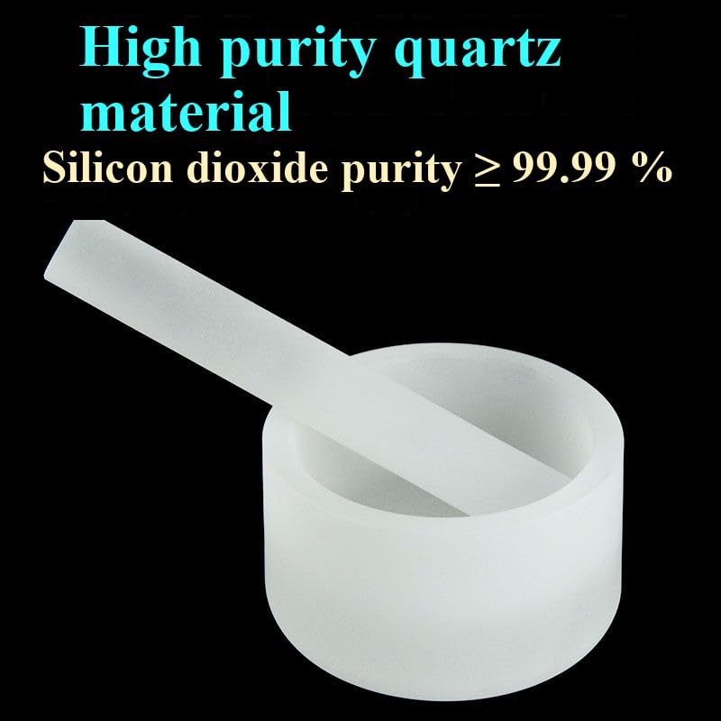 High Purity Quartz Mortar with Mortar Rod High Purity Quartz Glass Corrosion and high Temperature Resistance (1, 100x75mm)