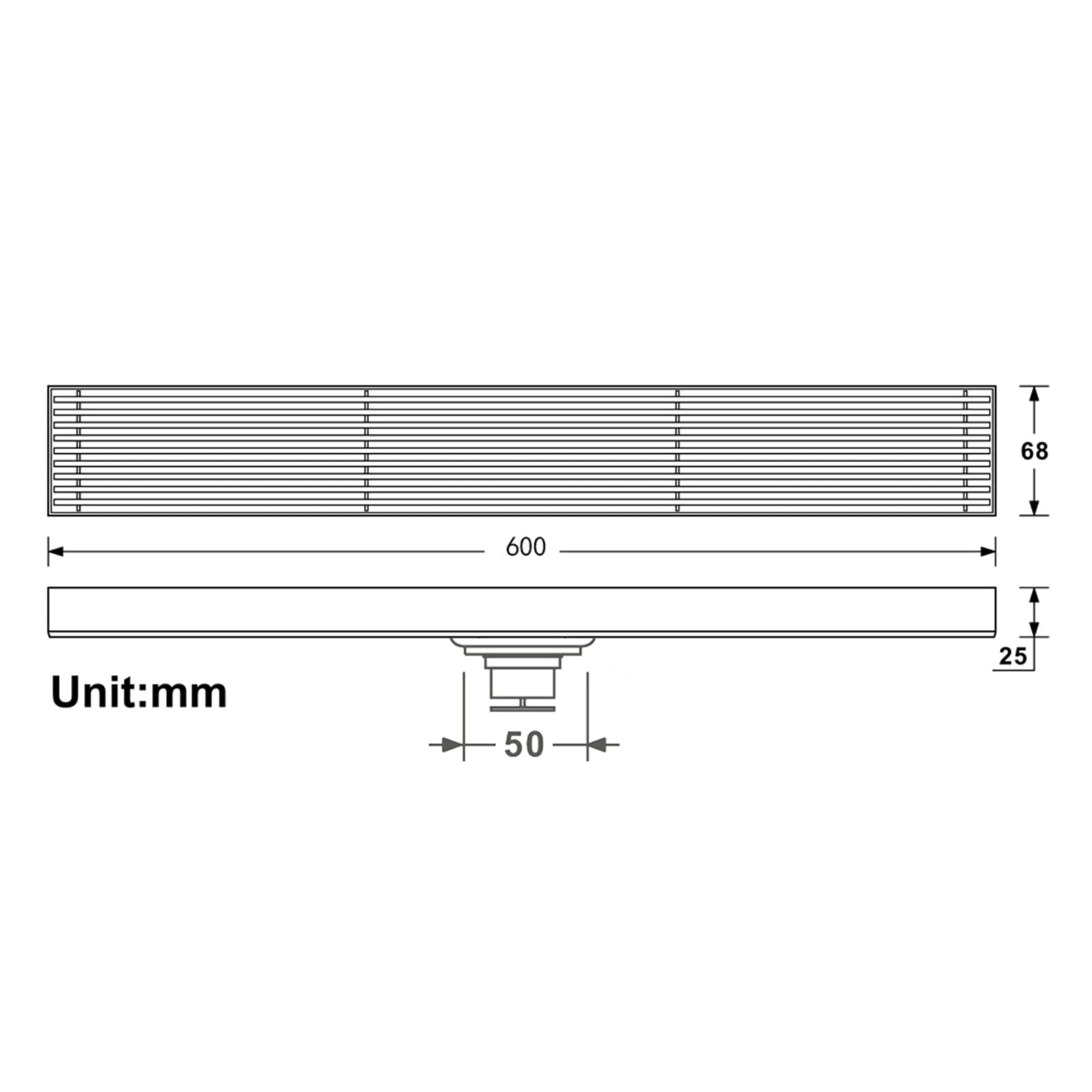 FENOKD 24 INCH Linear Shower,304 Stainless Steel Shower Floor Drain with Insert Grate Removable Brushed Gold Deodorant Rectangle Floor Drain