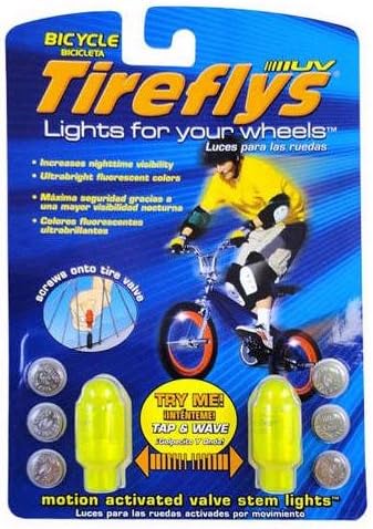 Motion Activated Bicycle Valve Stem Lights- Green (Set of 2)