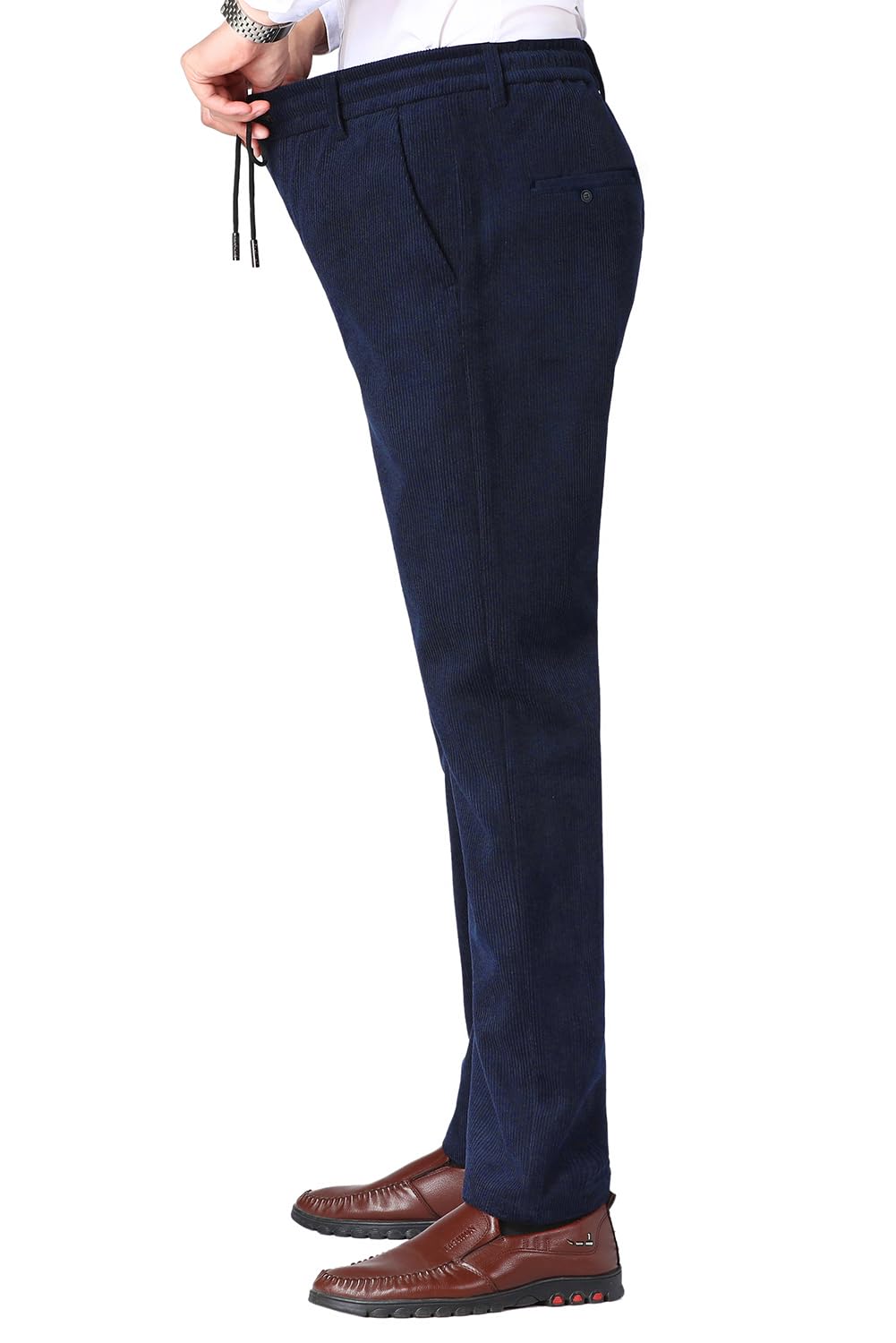 Pantalones de Deporte Hombre Pantalón de Pana de Negocios Casuales Pantalones de Oficina Pantalones de Chándal Cintura Elástica con Bolsillos