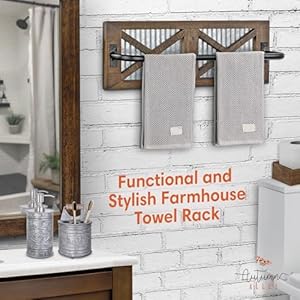 Autumn Alley Farmhouse Rustic Towel Rack Holder - Wood Towel Rack - 24" - Farmhouse Towel Holder for Rustic Bathroom and Farmhouse Kitchen Style Décor - Wall Mounted, Rustic Towel Bar Autumn Alley Farmhouse Rustic Towel Rack Holder Wood Towel Rack 24 Farmhouse Towel Holder for Rustic Bathroom and Farmhouse Kitchen Style Decor Wall Mounted Rustic Towel Bar