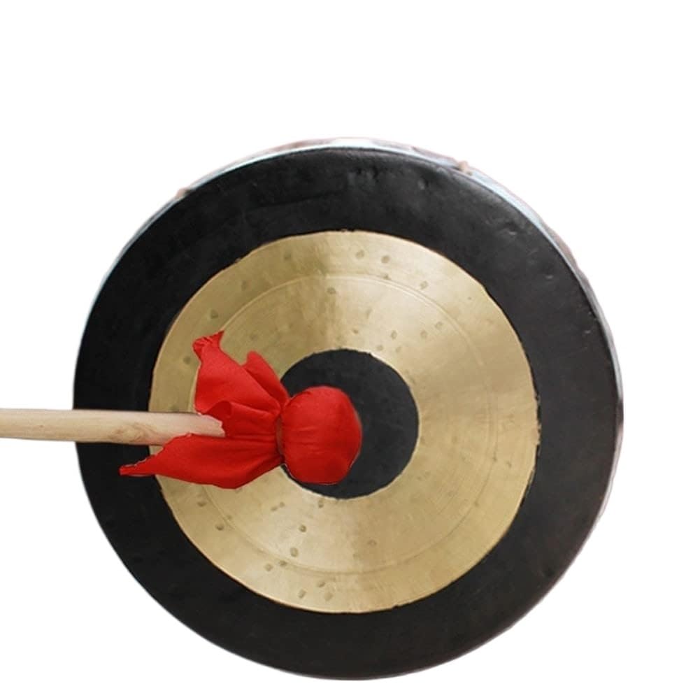 Instrumento Chino, Gong de latón Gong Chino de Bronce Feng Shui Chino Gong de latón, Gong de latón Gong Gong pequeño y Grande con Baquetas(60cm)