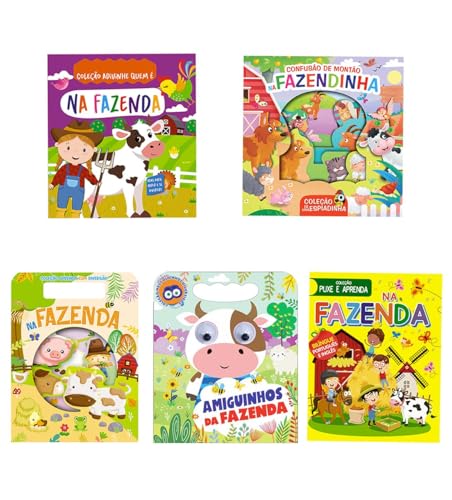 Coleção Infantil bichinhos da fazenda – Kit com 5 livrinhos: