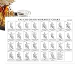 Workout-Diagramm – laminiertes Poster für Senioren-Fitness, 30,5 x 45,7 cm, illustrierter Stuhl-Yoga-Guide mit anfängerfreundlichen Posen, Dehnungs- und Mobilitätsfunktion, ideal für Frauen, Männer