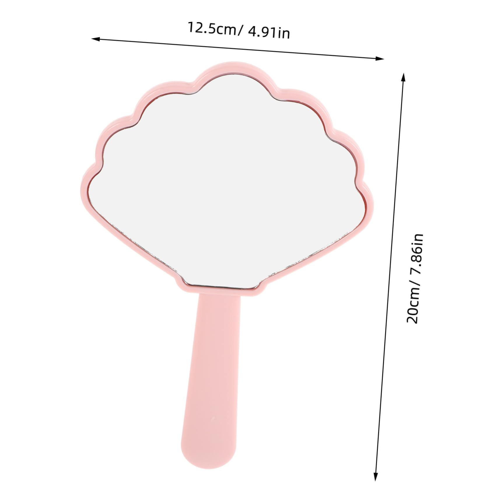 Ipetboom Mini Mirror Shell Pink Handheld Makeup Mirror Compact Portable Reflection