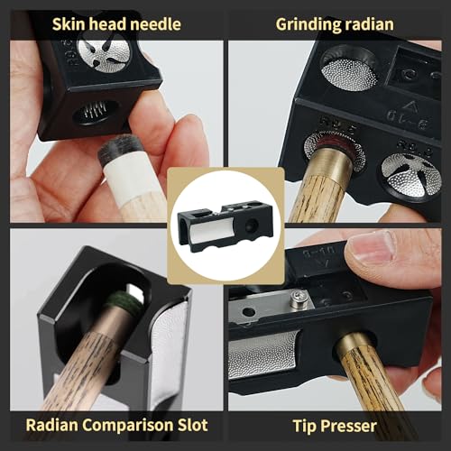 11-in-1 Aluminum Alloy Billiard cue tip Shaper,Portable Billiard Cue Tip Repairer,Pool Cue Shaper Accessories for Replacement and Shaping Cue Tips - Image 5