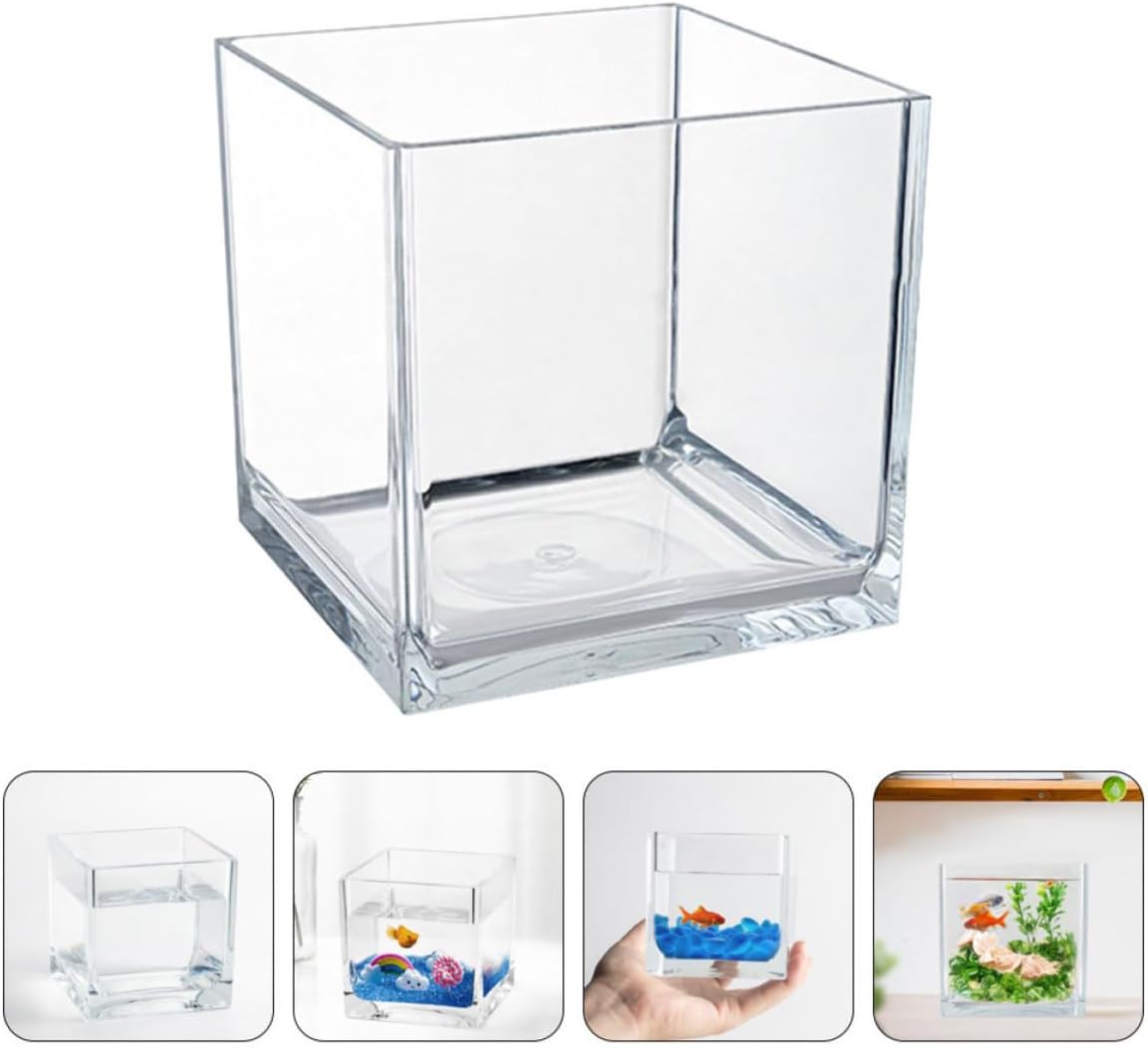 Mini Fish Tank Multi Function Desktop Aquarium for Goldfish Betta | Polycarbonate Material, Break Resistant Design, Party and Desktop Decor Use