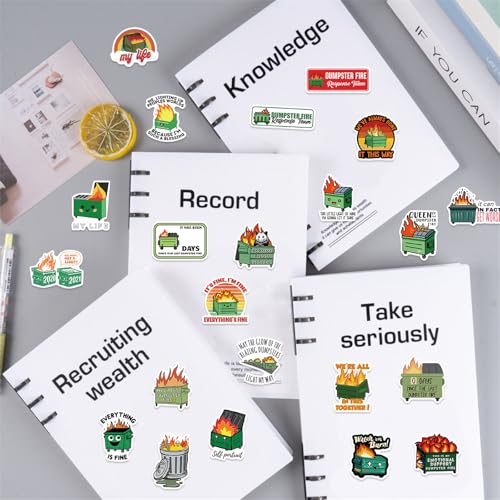 50PCS Dumpster Fire Stickers,Funny Meme Stickers for Adults Teens Kids,This Little Light of Mine Im Gonna Let It Shine Sticker for Laptop, Water Bottle