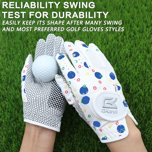 Kids Golf Glove Left Hand Value 1 Pack, Breathable Grip Soft Comfort Elastic Fabric Golf Gloves for Boys Girls Junior Youth Tooddler Pink Age 3-13