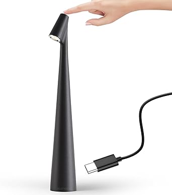 K4Mart Table Lamp | 2000 mAh Battery |Table Lamp for Bedroom| Night Lamp for Bedroom| Bedside Lamp| Lamp for Bedroom |Stepless Dimming | 3 Brightness Levels Touch Control - White (Black Body)