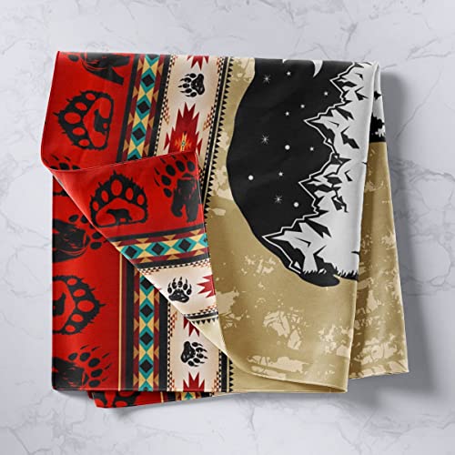 Western Tapestries Medium 59X59 Dream Catcher Tapestry For Kids Child Boys Girls,Abstract Black Bear Wall Hangings Art Bohemia Aztec Wall Art,Galaxy Sun And Moon Wild Animal Room Decor,Red Black #TOP1
