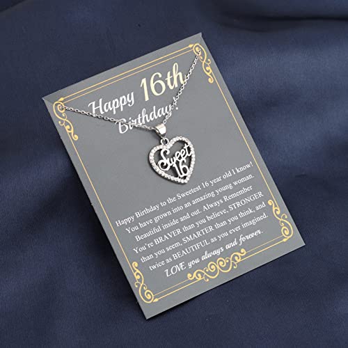 Sweet 16 Gifts Necklace 16th Birthday Gifts for Women Sweet 16 Jewelry 16 Year Old Birthday Gifts4