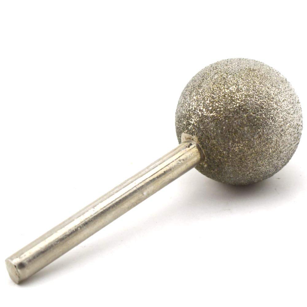 Fresa abrasiva diamantata con testa sferica da 15-50 mm di diametro, punte montate rivestite, frese a sfera rotonda, gambo, grana 6, 80, utensili grossolani for pietra wanglan(Head Diameter 40mm)
