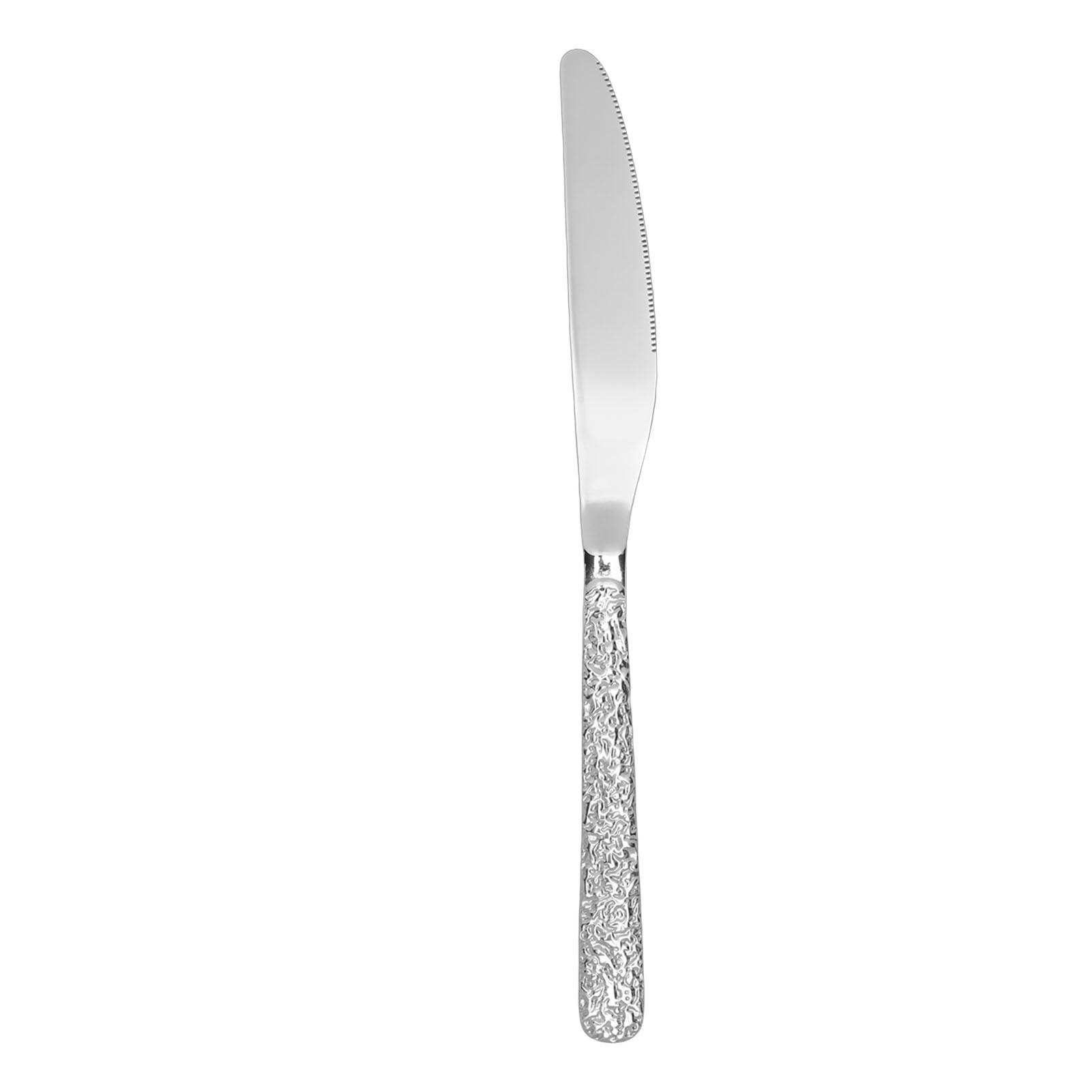 ANGGREK Juego de Cubiertos Martillados de 24 Piezas, Cubertería de Acero Inoxidable con Ergonómico, Cubiertos Elegantes para Comidas en Casa y Bodas (SILVER)