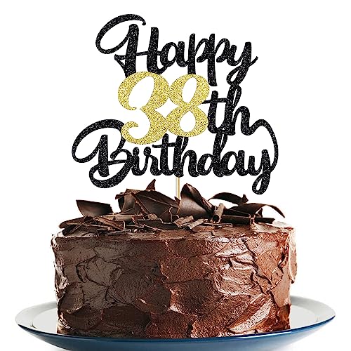 Image of 38th Happy Birthday cake topper happy birthday cake decoration 38th birthday party decoration gift plugin (38)