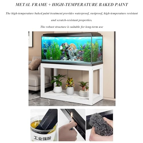 Support aquarium double couche meuble métal de salon pour plantes - 6