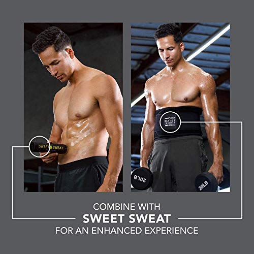 Sweet Sweat 'Pro-Series' Waist Trimmer (Black) With Adjustable Velcro Straps (Medium/Large) #TOP4