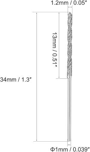 Vista 14 de uxcell Brocas de torsión de diamante de 0.039 in de acero de alta velocidad para baldosas de piedra de conchas de mar de vidrio, 2