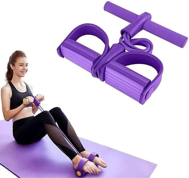 Tummy Trimmer 4 Tube Abs Workout Equipment Pedal Resistance Band Stomach,Leg Exercise Belly Fat Burner for Men and Women Pull Reducer-image-14