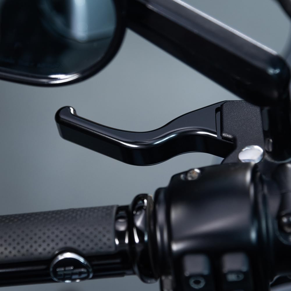 Advanblack CNC Short Levers 3 Finger Shorty Lever Fit for 2018-2024 Harley Low Rider/Street Bob, Softail Motorcycle, Brake Clutch, Hand Control Levers(Black)