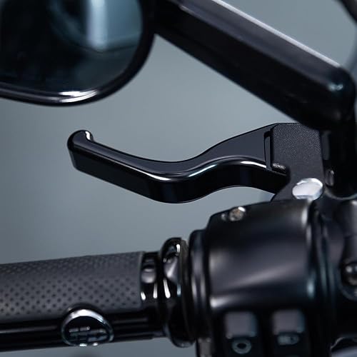 Miniatura 6 de Palancas cortas CNC de 3 dedos para Harley H-D Low RiderStreet Bob, motocicleta Softail, embrague de freno, palanca de control manual (negro)