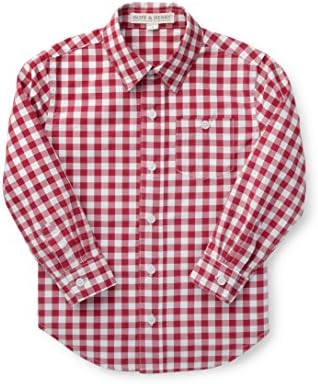 Hope & Henry Boys' Long Sleeve Cotton Poplin Button Down Shirt