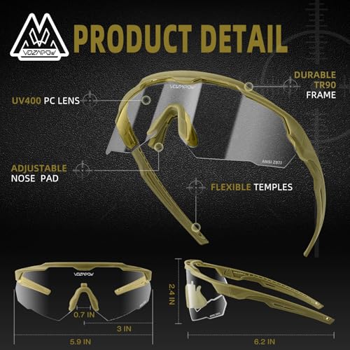Image of Shooting Glasses Anti Fog with High Definition Lenses, ANSI Z87+ Certified Tactical Safety Glasses for Men Women