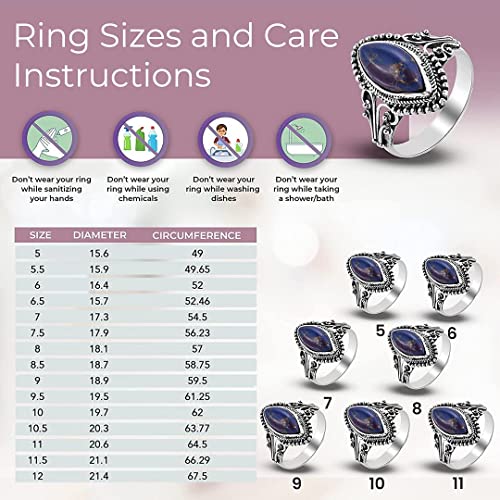 Shop Lc Bali Legacy Purple Turquoise Rings For Women Sterling Silver 925 Statement Boho Jewelry Vintage Ring Size 7 Anniversary Gifts Birthday Gifts #TOP4