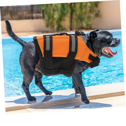 Toyvian Warnschwimmweste für Welpen kleine Hunde, Reflektierende Streifen Atmungsaktiv Haltegriff D-Ring Leinenbefestigung Strand Wasseraktivitäten