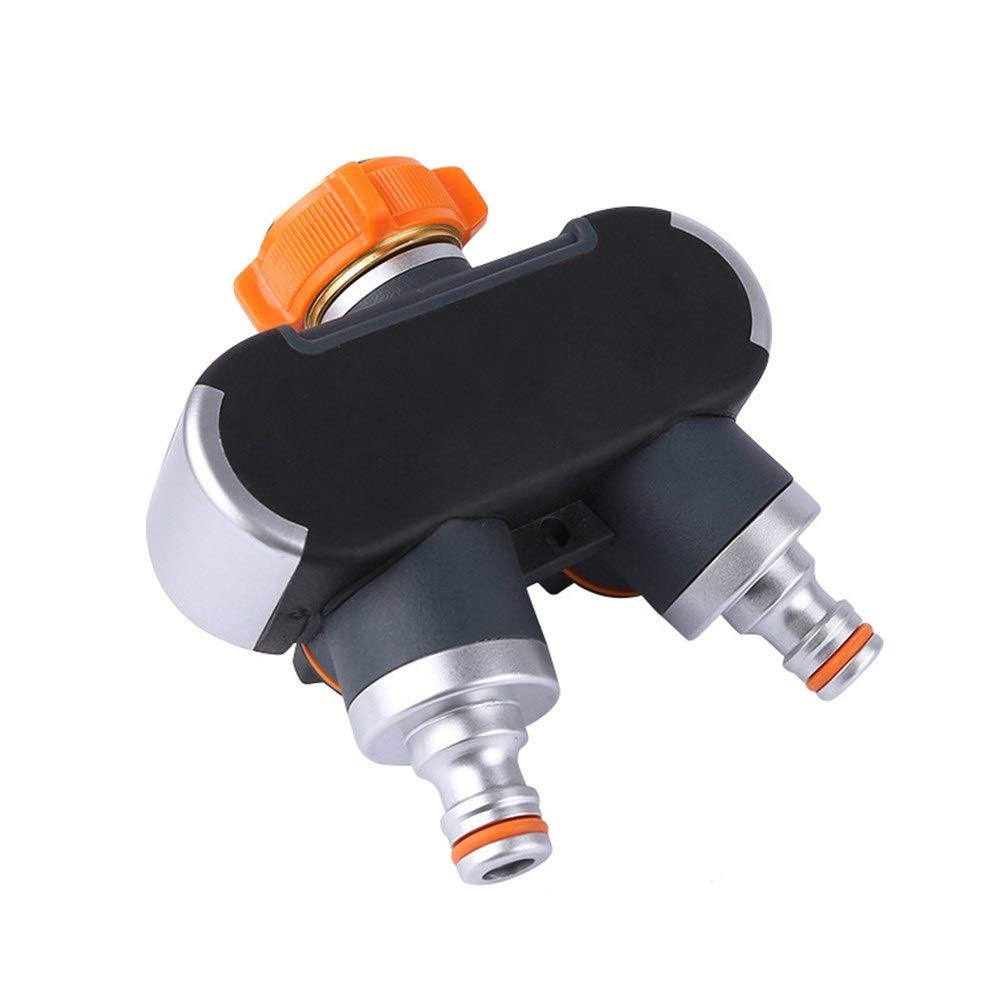 PC 1 Divisor de Agua del Grifo de jardín Accesorios de Junta de Grifo de Doble Paso de Metal Junta de riego Conector de Agua del jardín Accesorios de riego de Jardines