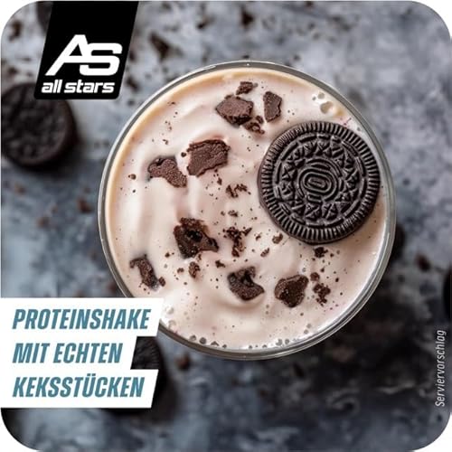 All Stars ALL STARS Protein Deluxe Whey Protein Pulver 300g Cookies and Cream mit Keksstücken - Leckerer Protein Shake mit ca. 69% Eiweiß, 4 hochwertige Protein-Komponenten - Zusatzansicht 4 | Proteinpulver