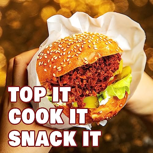 Chili Crisp (medium spicy) chilli crisp oil \"without the oil\". Crispy chili crunch with garlic, onion. For ramen toppings, salads, sushi extra umami. Secret crunchy condiment