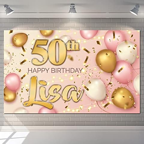 Happy Birthday Backdrop Background Banner Personalised Rose Gold Sign Poster Fabric Balloon Cloth Curtain Party Decorations man woman kids celebration anniversary Cover