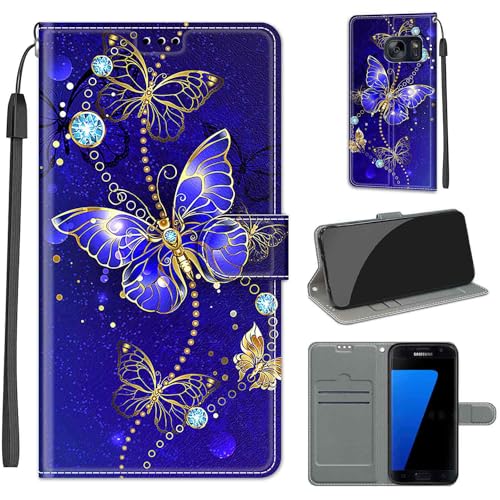 for Samsung Galaxy S7 Case, Premium PU Leather Flip Wallet Case Shockproof Protective Phone Case for Samsung Galaxy S7