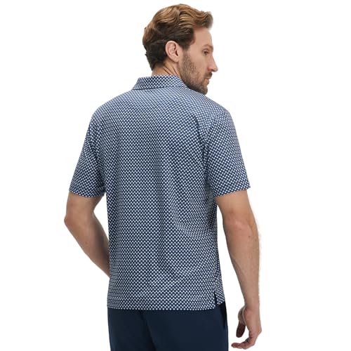 Image of M MAELREG Mens Golf Shirt Short Sleeve Dry Fit Print Moisture Wicking Performance Patterns Collared Polo Shirt