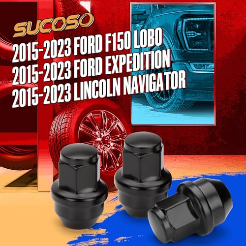 Image of 14x1.5 Lug Nuts for Ford F150 2015-2024, Solid One Piece Design Anti-Swell | Fits F-150 Lincoln Navigator on FORD OEM Aluminum Wheels, OE Replacement For ACPZ-1012-B Through-Hardened Steel