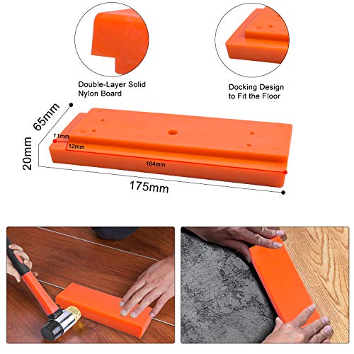 ETEPON Laminate Flooring Installation Kit Set, 44 Pieces Flooring Tools with 40 Spacers, Fiberglass Handle Mallet, Tapping Block, 16.4Ft/5m Tap Measure, and Heavy Duty Pull Bar