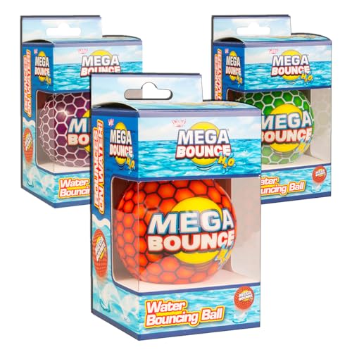 Wicked Mega Bounce H2O - Water Bouncing Ball for Swimming Pool, Beach, or Lake Activities. Throw The Bouncy Ball Down Hard On Water & Watch It Bounce Back High and Make A Splash! 1 Random Color Only