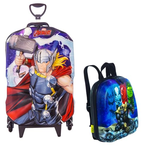 KIT MOCHILA COM RODAS + MOCHILA DE COSTAS THOR
