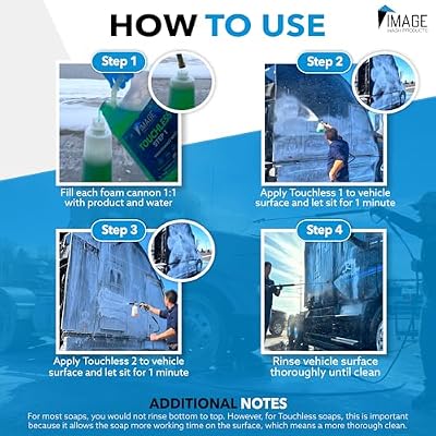 Image Wash Products Touchless Car Wash Soap Without Foam Cannon | No Scrub Truck & RV Wash | Heavy Duty Car Soap | Step 1 & 2 Touchless Wash System
