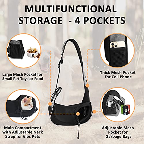 Image of Dog Carrier for Small Dog Travel Pet Carrier Hands Free Pet Sling Puppy Cat Carrier Pets Crossbody Bag Up to 5 lbs Dog Accessories Breathable & More Pockets Grey