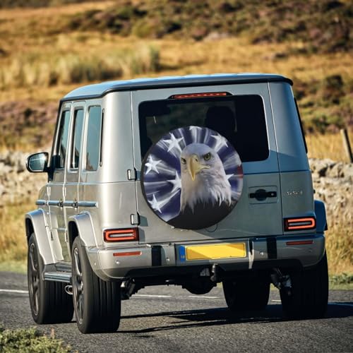 Image of Spare Tire Cover American Eagle and Flag Wheel Covers USA Flag Weatherproof Universal Wheel Protectors for Rv SUV Camper Travel Trailer 15 Inch