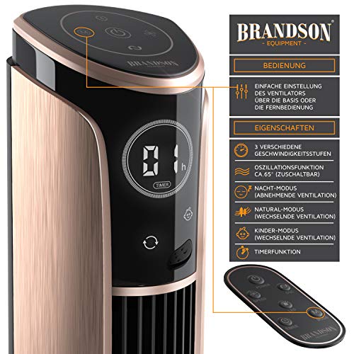 Brandson - Ventilatore a torre con telecomando da