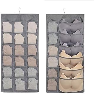 Sacuad 30 Pockets Double-Sided Hanging Organizer – Clear Storage Bag for Underwear, Bras, Socks & Accessories | Closet & W Price In India