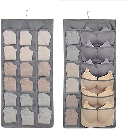 Sacuad 30 Pockets Double-Sided Hanging Organizer – Clear Storage Bag for Underwear, Bras, Socks &amp; Accessories | Closet &amp; W