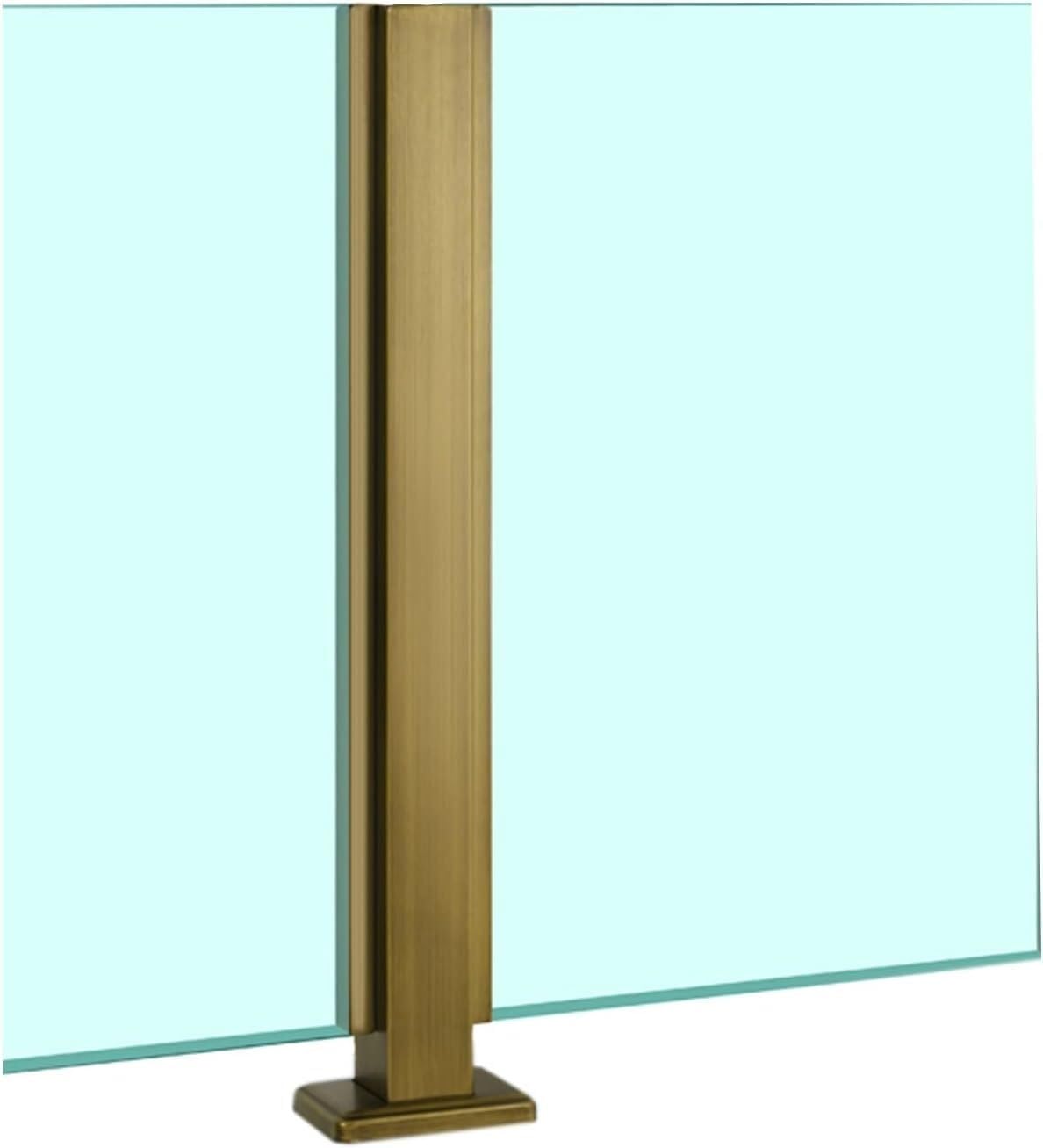 Poste de barandilla de vidrio cuadrado dorado 105 cm 8