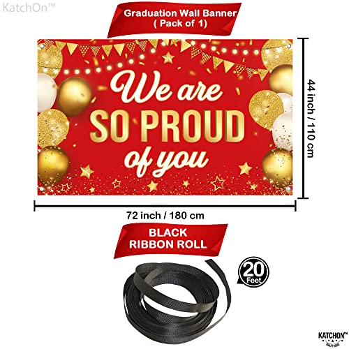 Image of KatchOn, Red We are So Proud of You Banner - XtraLarge, 72x44 Inch | Graduation Banner, Graduation Decorations 2026 | Graduation Backdrop 2026 for Graduation Decorations Class of 2026 Red and Gold