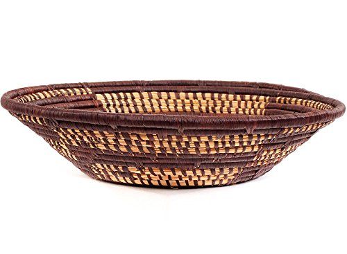 Fair Trade Uganda African Bukedo & Raffia Bowl #Ur4312, 11.5-12.5" Across #TOP6