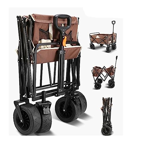 Carretilla plegable para camping, vehículo utilitario para exteriores, carrito plegable de cuatro ruedas para acampar, ruedas giratorias 360°, apto para camping y pesca miniatura 6