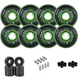 TGM Skateboards Rink Rat Wheels 80mm 76A True Identity XXX 8-Pack Inline Indoor Roller Hockey + Bearings/Spacers
